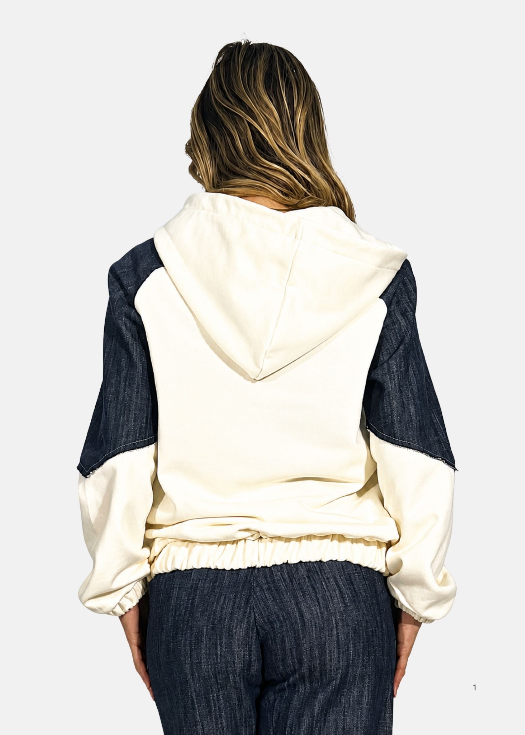 Bomber donna in jeans e felpa
