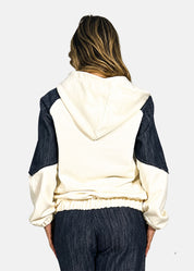 Bomber donna in jeans e felpa