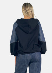 Bomber donna in jeans e felpa