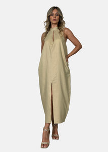 Abito Halter effetto lino