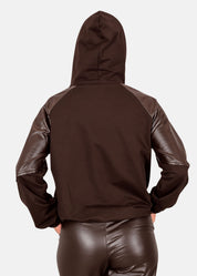 Bomber donna in ecopelle e felpa