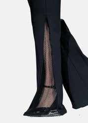 Pantalone a zampa con inserti in rete