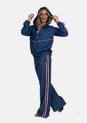 Bomber donna in jeans con bandina