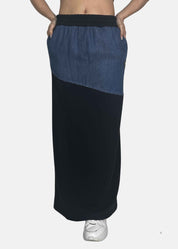 Gonna lunga in felpa e jeans