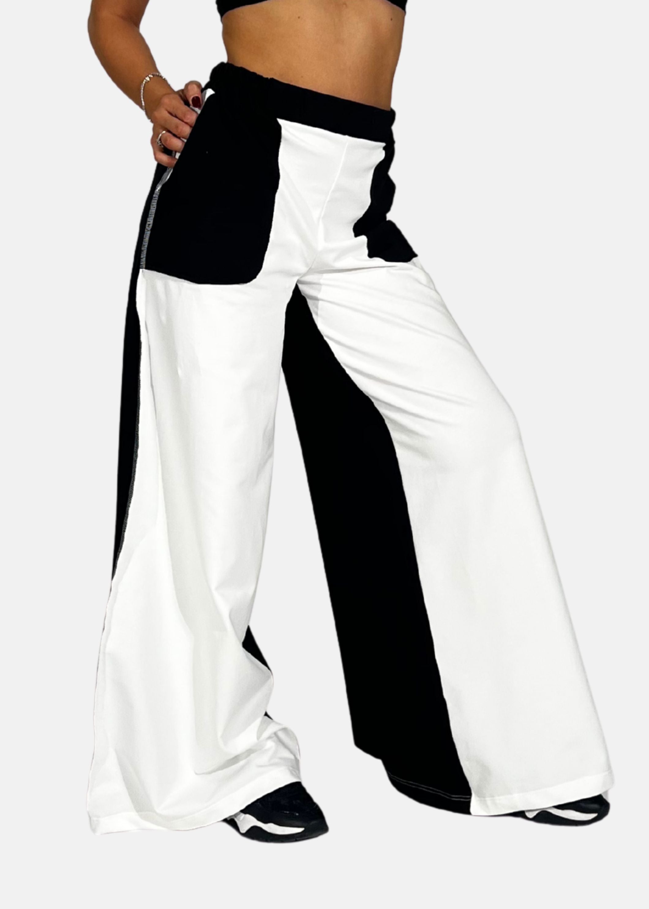 Pantalone a palazzo donna bicolore