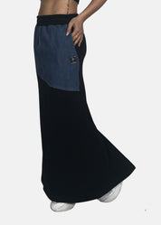 Gonna lunga in felpa e jeans