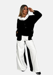 Pantalone a palazzo donna bicolore