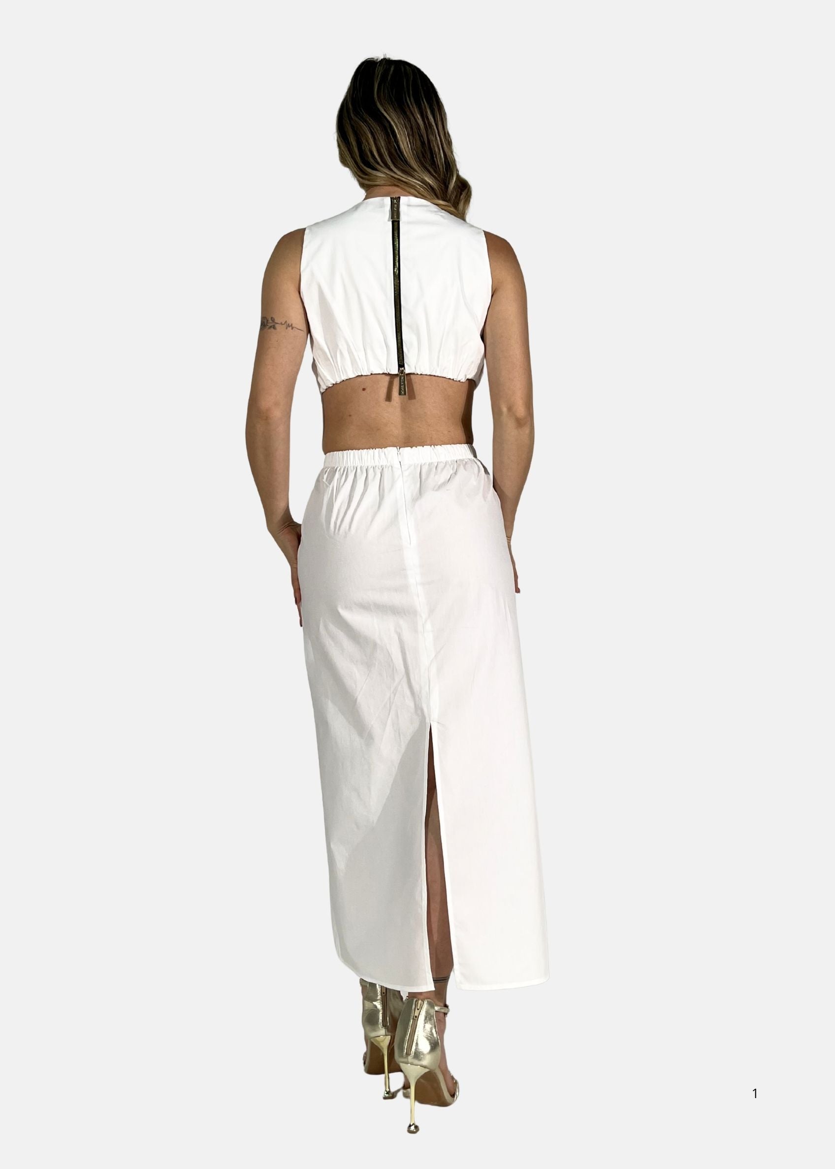 Abito CUT-OUT in cotone stretch