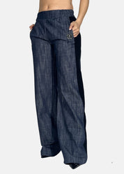 Pantalone in jeans con Banda Laterale