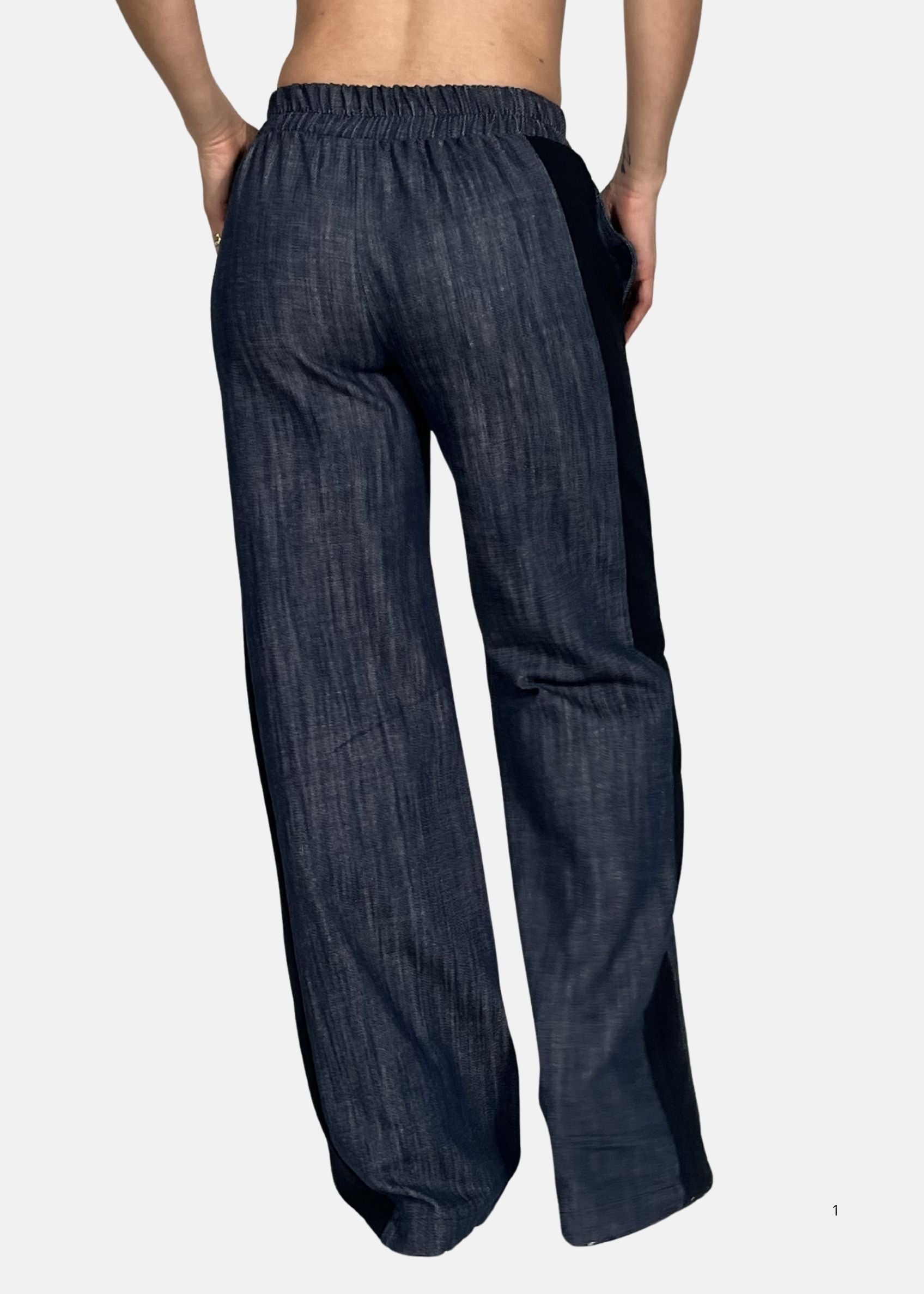 Pantalone in jeans con Banda Laterale