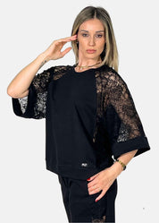 Maglia con inserti in pizzo
