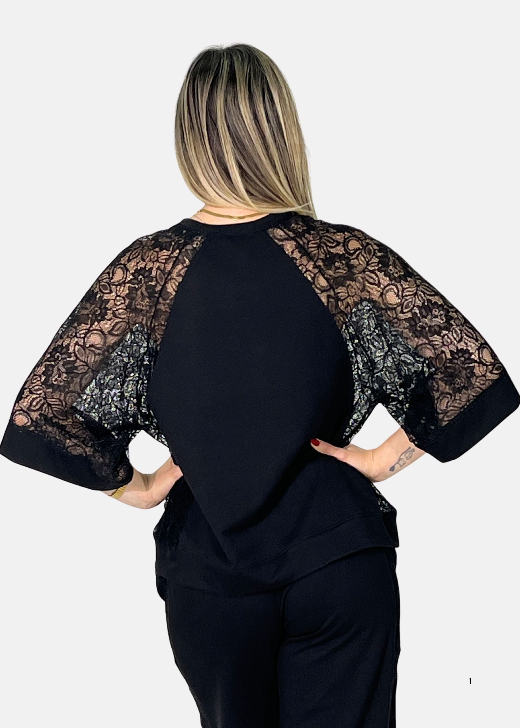Maglia con inserti in pizzo