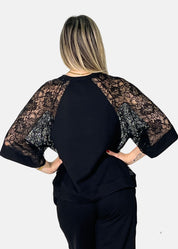 Maglia con inserti in pizzo
