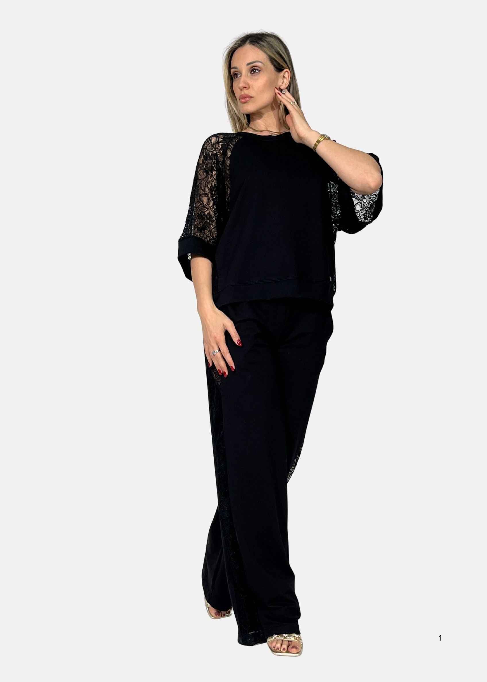 Maglia con inserti in pizzo