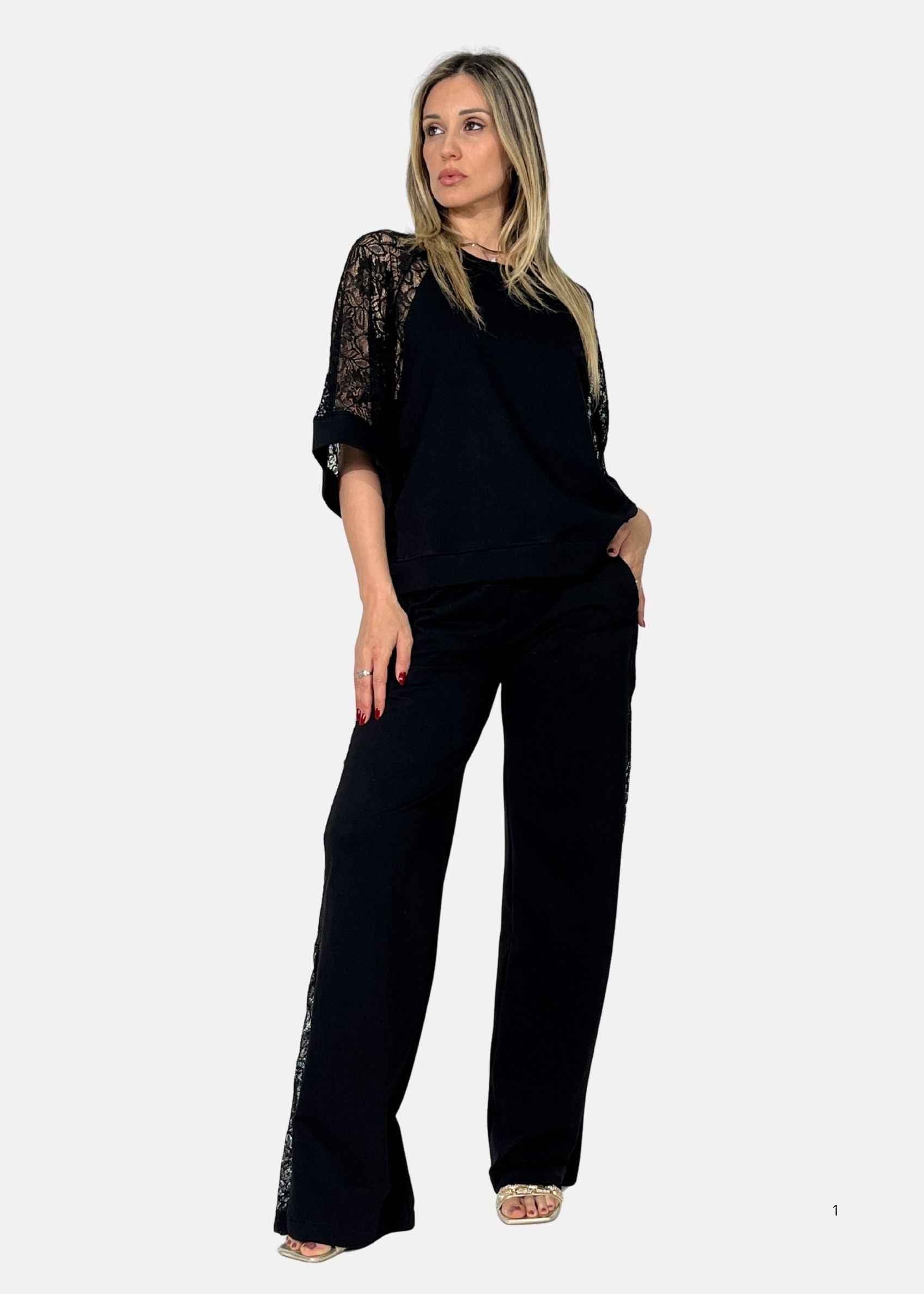 Maglia con inserti in pizzo