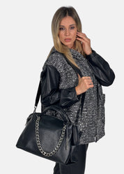 Bauletto medium in pelle morbida con dettagli argento - Paola Tienforti - Sito Ufficiale