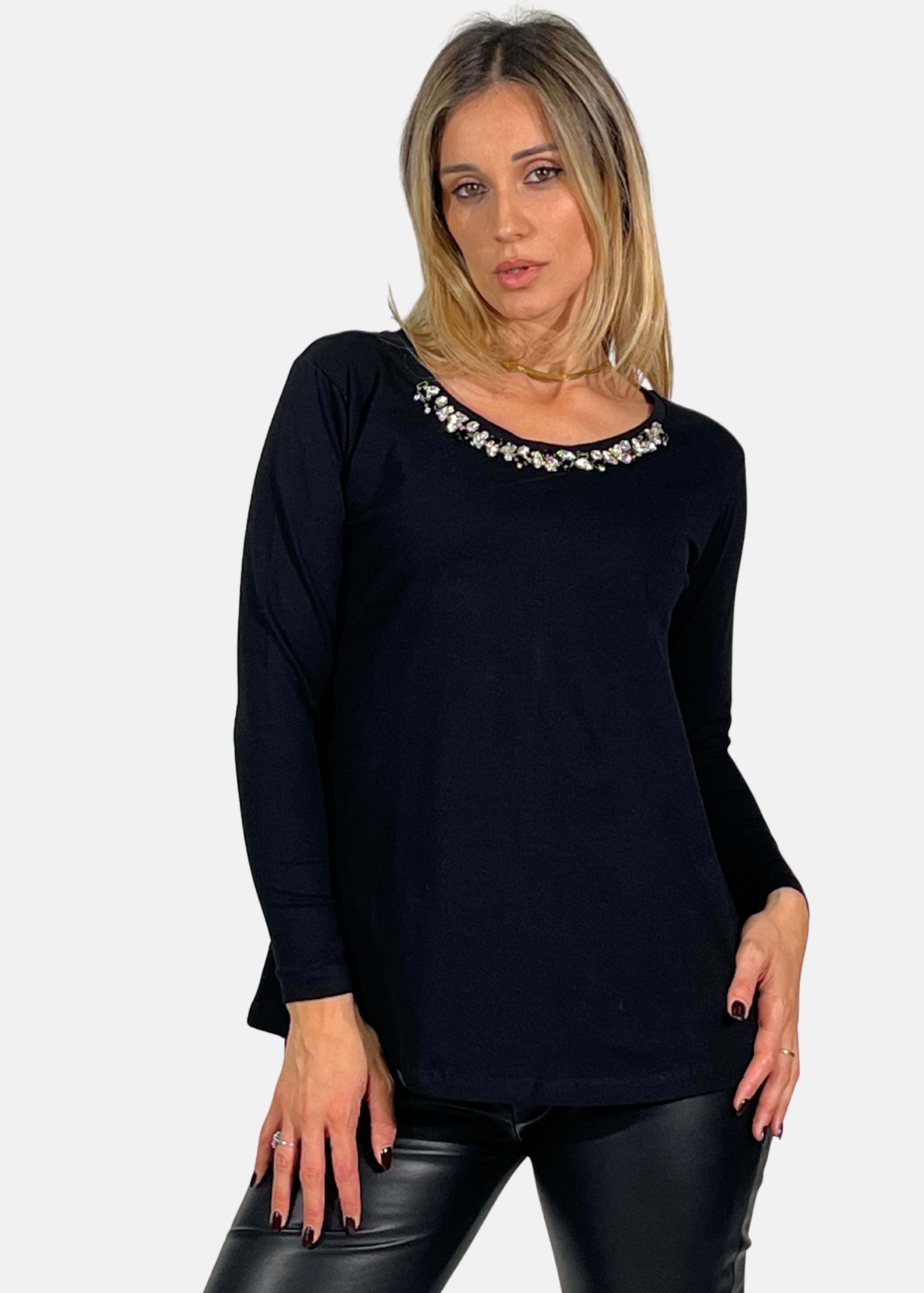 T-Shirt Donna con applicazione gioiello