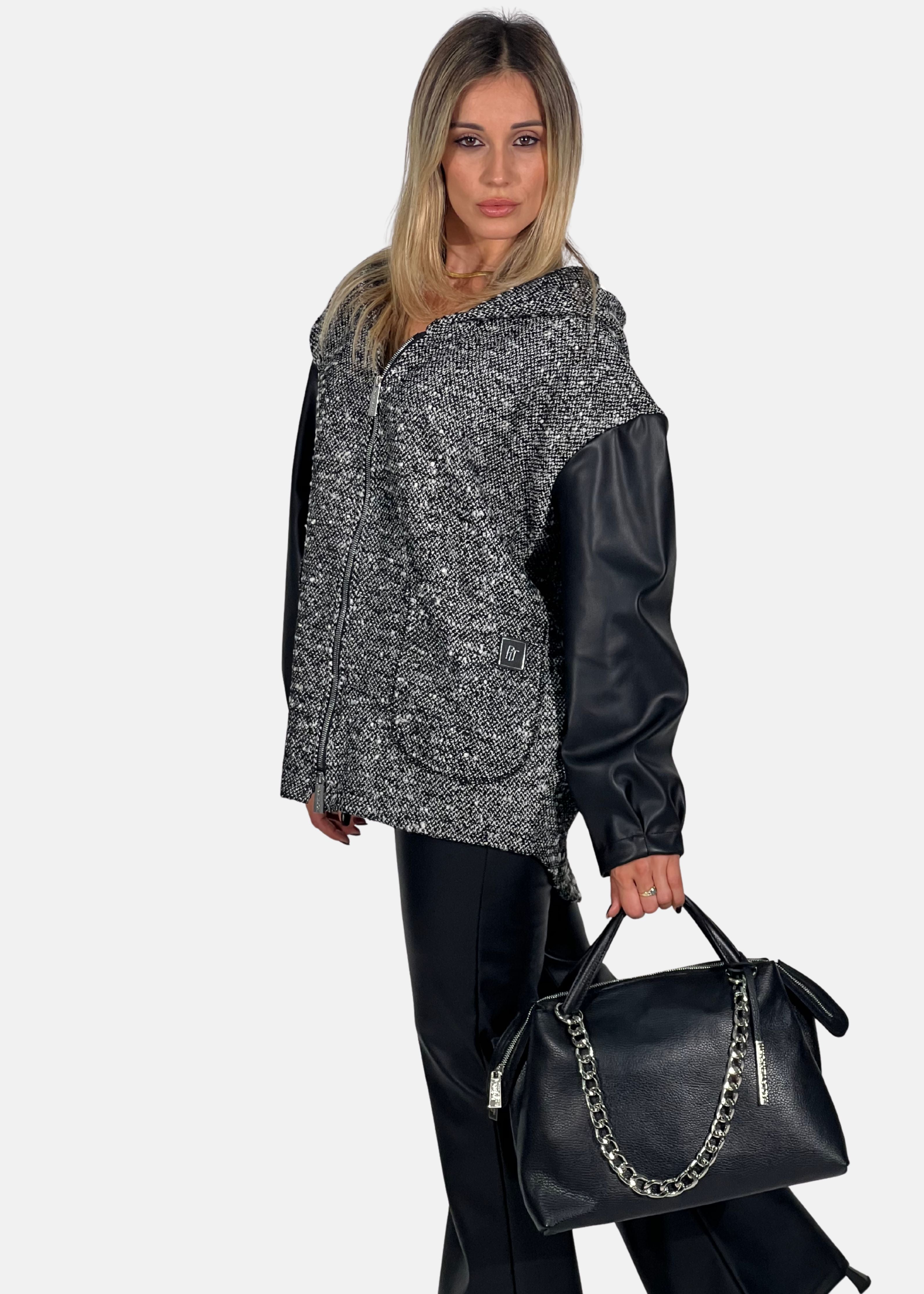 Bauletto medium in pelle morbida con dettagli argento - Paola Tienforti - Sito Ufficiale