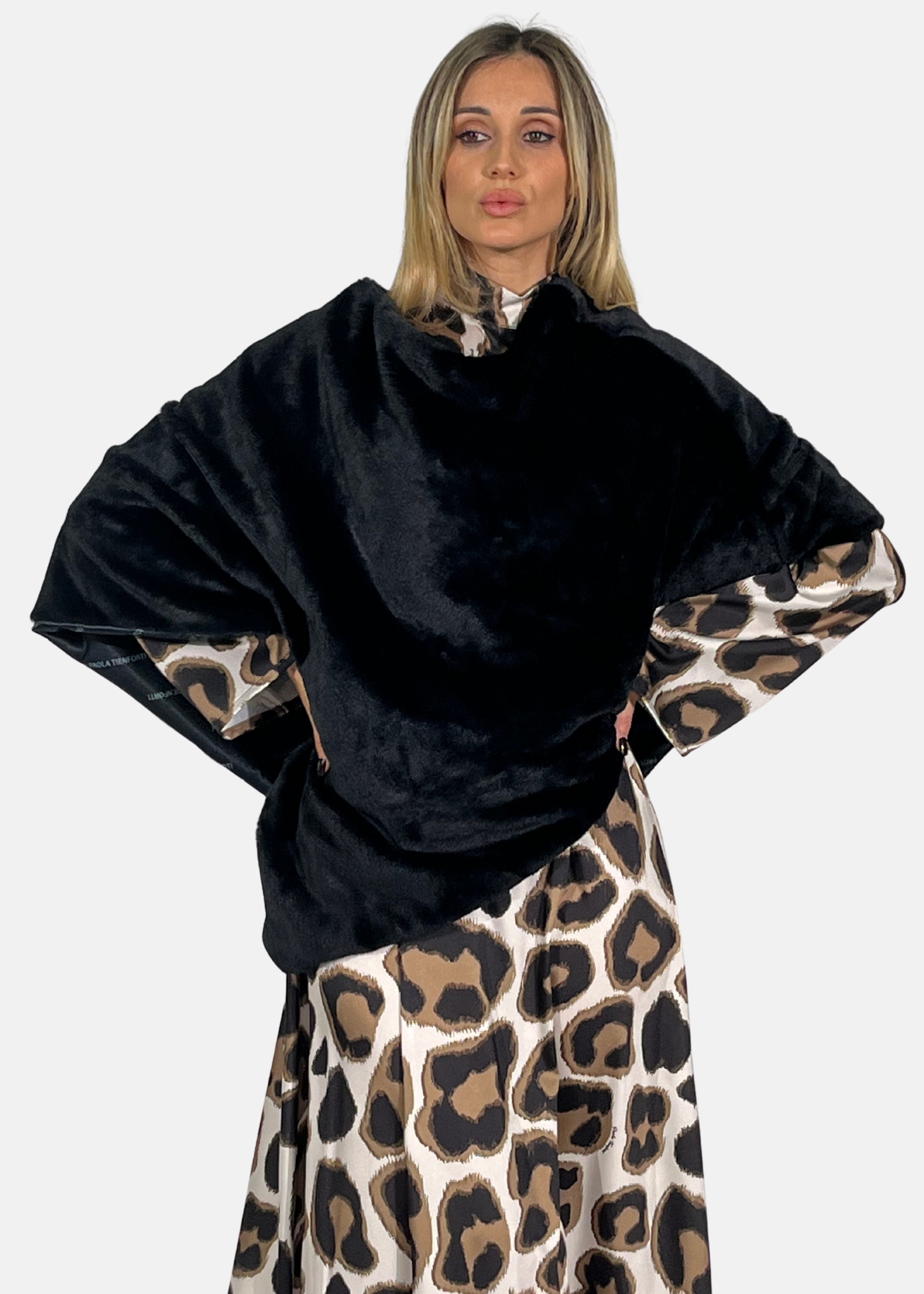 Poncho in ecopelliccia