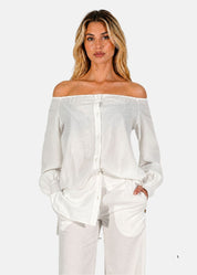 Camicia in lino e viscosa