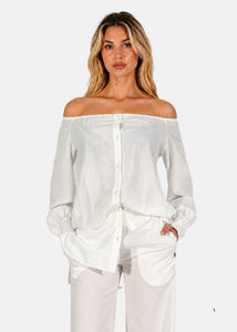 Camicia in lino e viscosa
