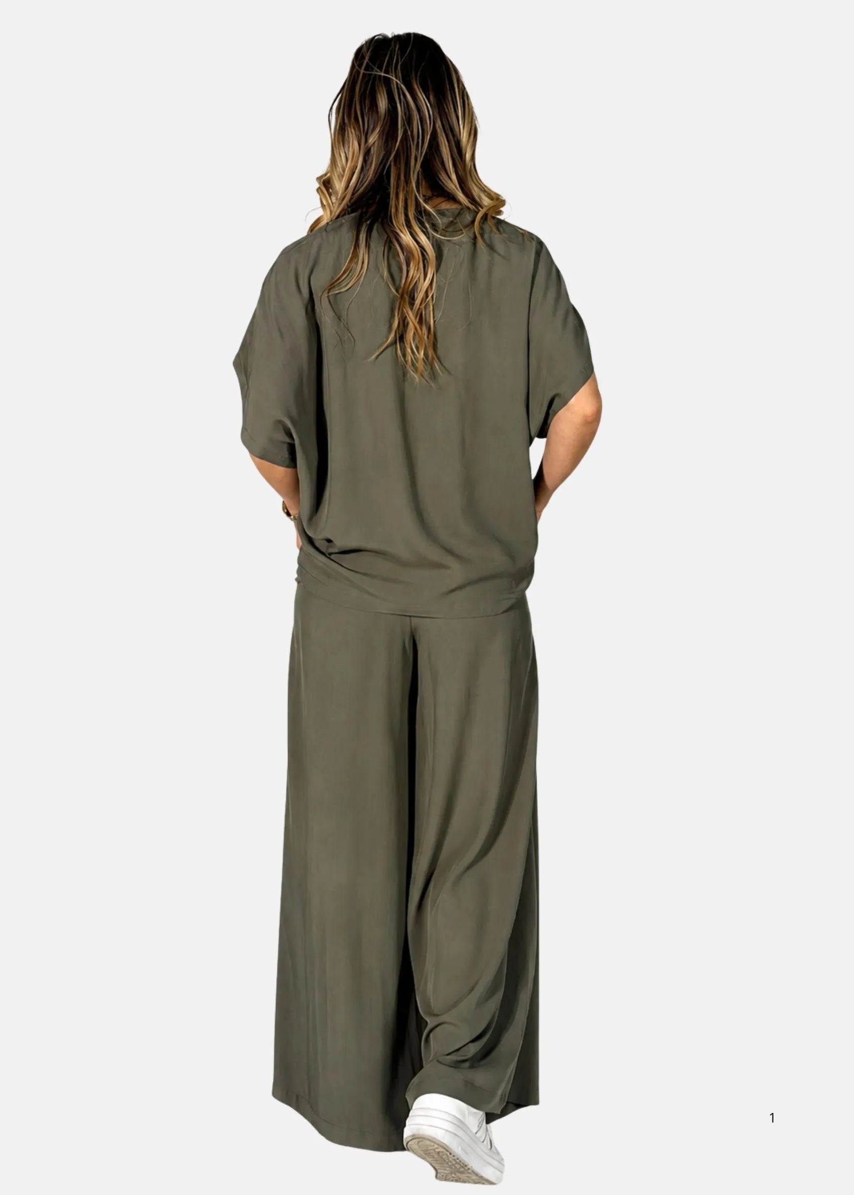 Pantalone Palazzo in Popeline di Viscosa