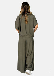 Pantalone Palazzo in Popeline di Viscosa
