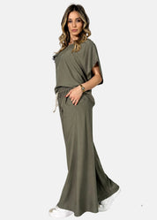 Pantalone Palazzo in Popeline di Viscosa