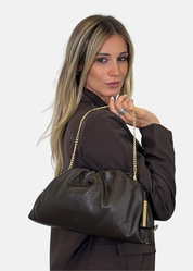 Clutch in vera pelle