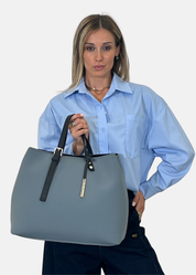 Shopper large in neoprene e pelle