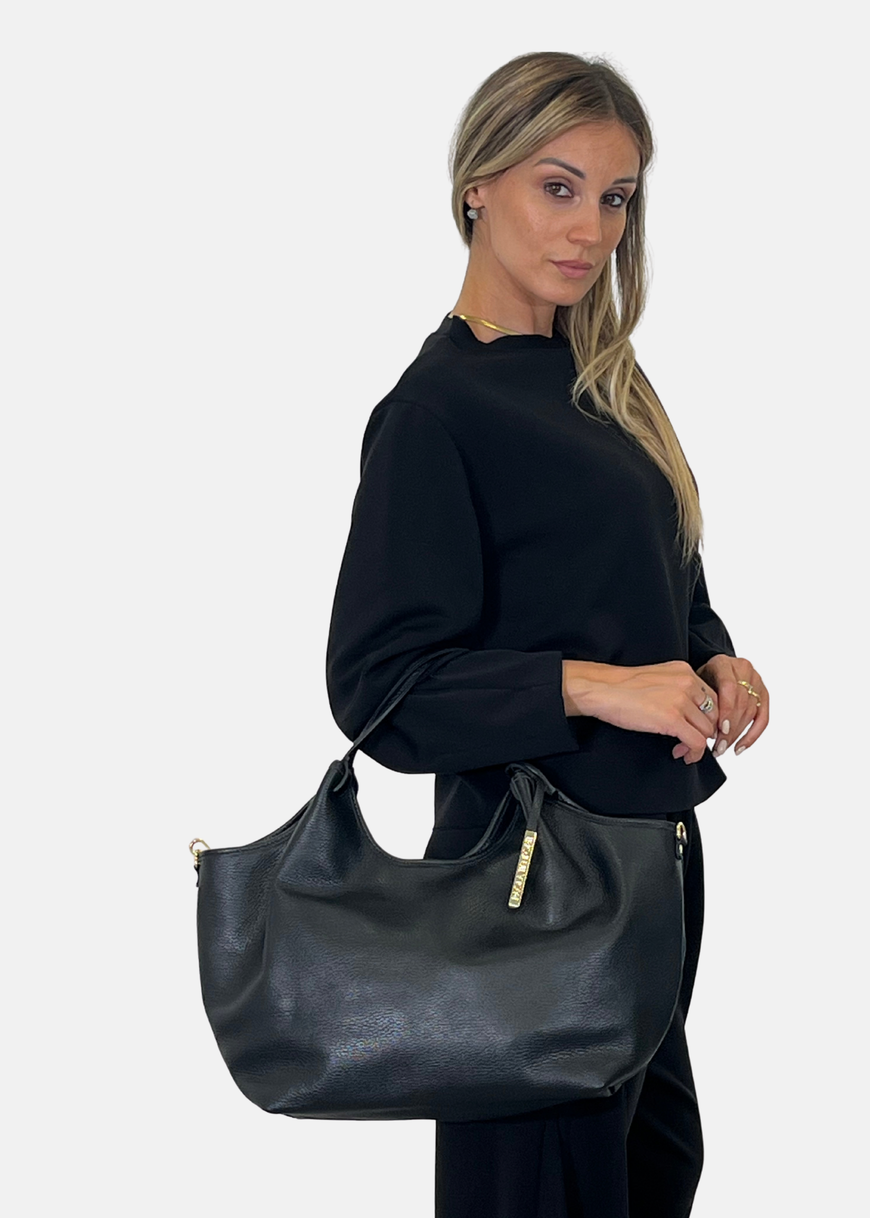 Shopper in vera pelle