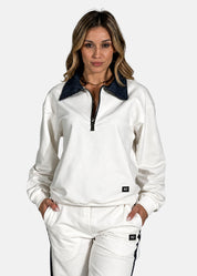 Felpa Donna con colletto in jeans