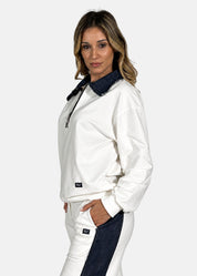 Felpa Donna con colletto in jeans