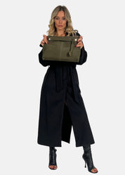 Borsa medium a tracolla  in pelle scamosciata