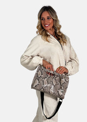 Borsa medium a tracolla  in pelle rettile