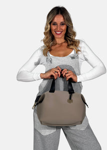 Bauletto medium in neoprene con dettagli oro