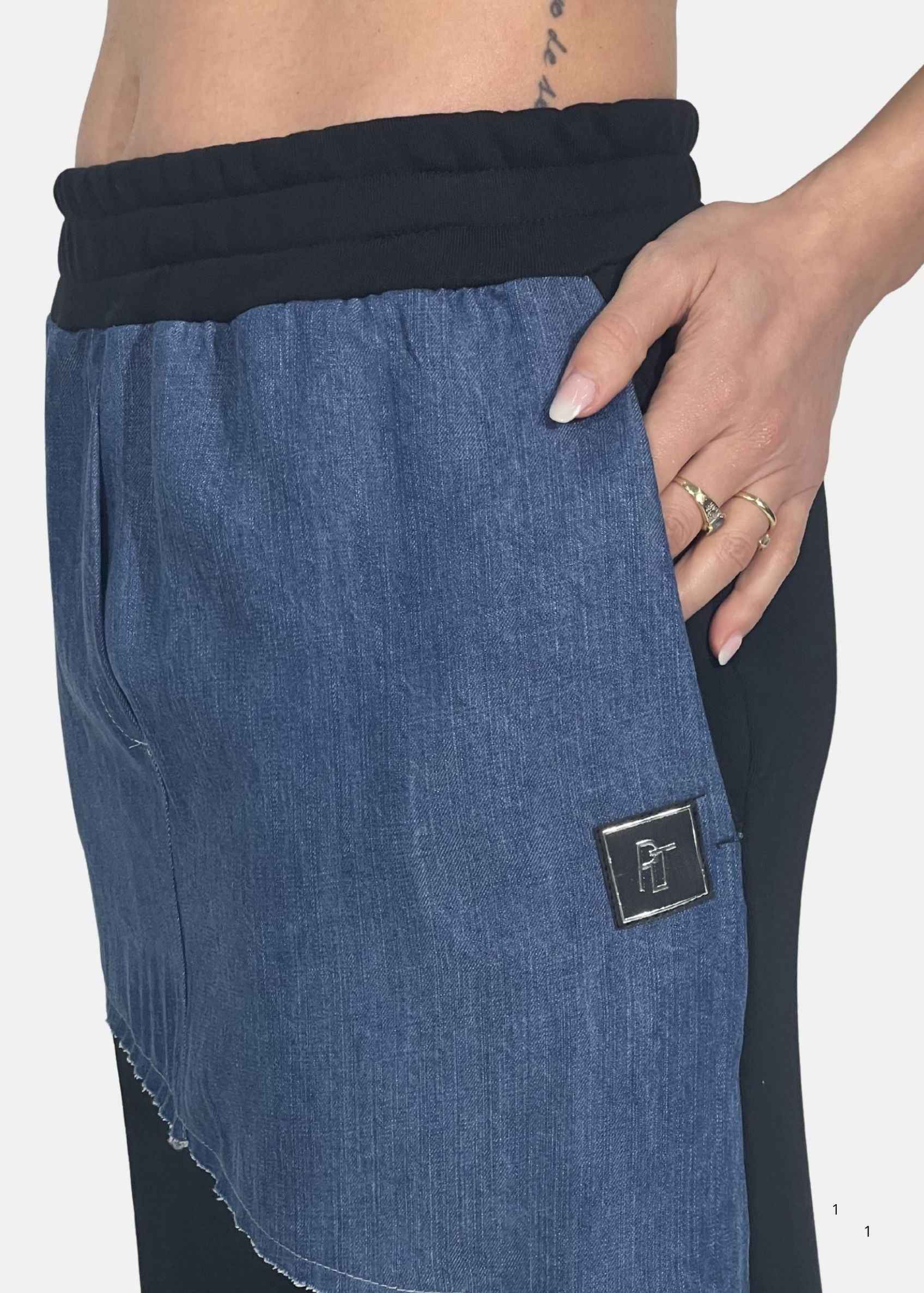 Gonna lunga in felpa e jeans