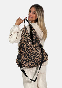 Sacca hobo in tessuto tecnico nylon maculato