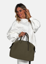 Bauletto large in neoprene con dettagli argento