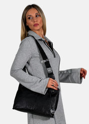 Borsa medium a tracolla  in pelle morbida con dettagli argento - Paola Tienforti - Sito Ufficiale