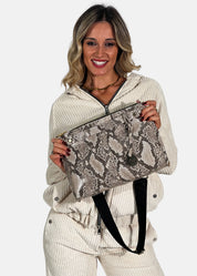 Borsa medium a tracolla  in pelle rettile