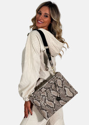 Borsa medium a tracolla  in pelle rettile