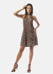 Abito corto scollo halter
