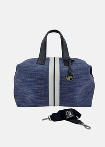 Bauletto large Jeans e Pelle con dettagli argento