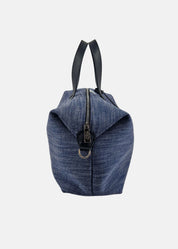 Bauletto large Jeans e Pelle con dettagli argento