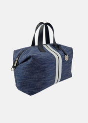 Bauletto large Jeans e Pelle con dettagli argento