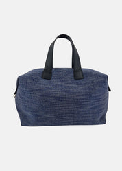 Bauletto large Jeans e Pelle con dettagli argento