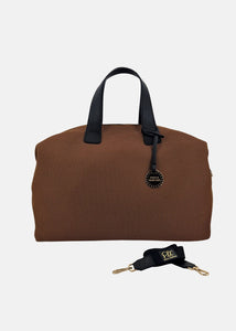 Bauletto large traforato e pelle con dettagli oro