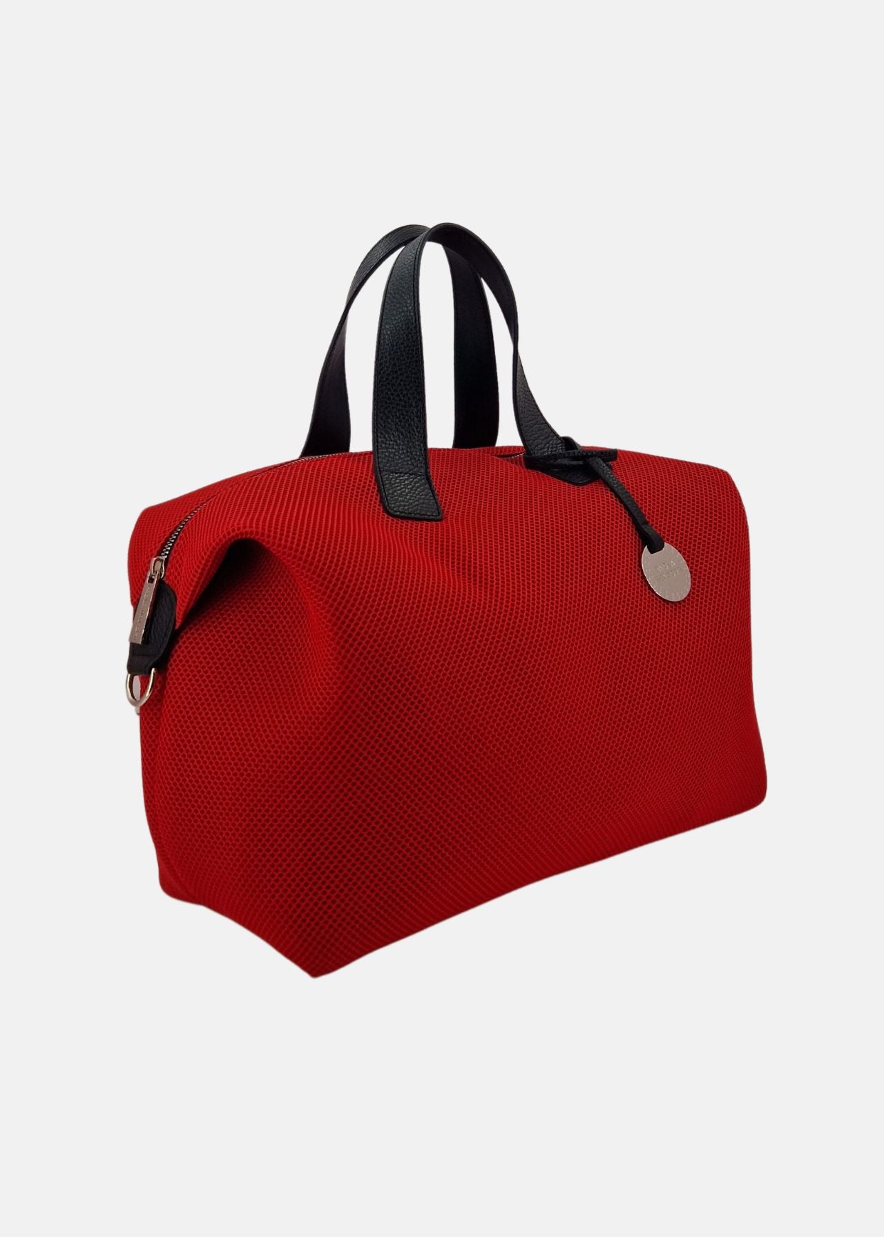 Bauletto large traforato e pelle con dettagli argento