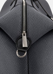Bauletto large tessuto tecnico traforato e pelle con dettagli argento